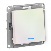 Одноклавишный переключатель с подсветкой 10А SE AtlasDesign, жемчуг