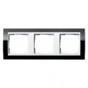 Рамка 3-ая Gira Event Clear Черный цвет вставки Белый глянцевый