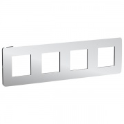 Рамка Unica Studio Metal 4  поста, хром/антрацит