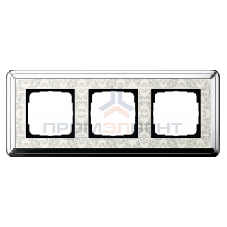 Рамка 3-ая Gira ClassiX Art Хром/Кремовый