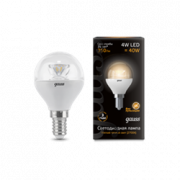 Лампа Gauss LED Globe Crystal Clear E14 4W 2700K 1/10/50