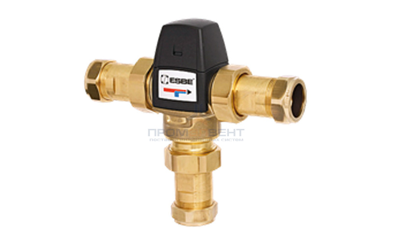 Клапан термостатический смесительный ESBE VTS523 - CPF28мм (компрессионное подключение, с переходником НР 1