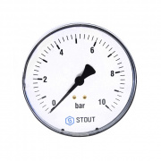 Манометр аксиальный STOUT - 1/4" (D50 мм, шкала 0-10 бар)