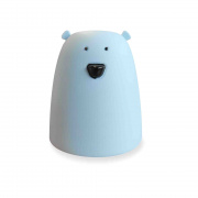 12-28 Ночник светодиодный силиконовый, размер:8.8x8.8x10.3см, питание 3*ААА, голубой.