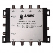 Мультисвитч 3 х 8 LANS 3 входа (2 SAT + 1 TV), 8 выходов, активный, с внешним блоком питания