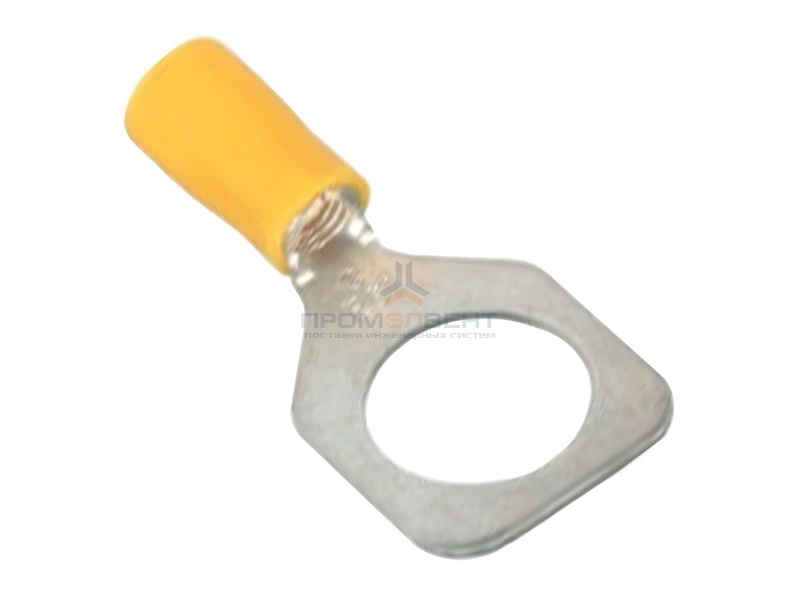 Наконечник с отверстием под винт и изолир.фланцем 2,5-6 кв.мм 10,2 мм (50шт) жёлтый (НКИ)