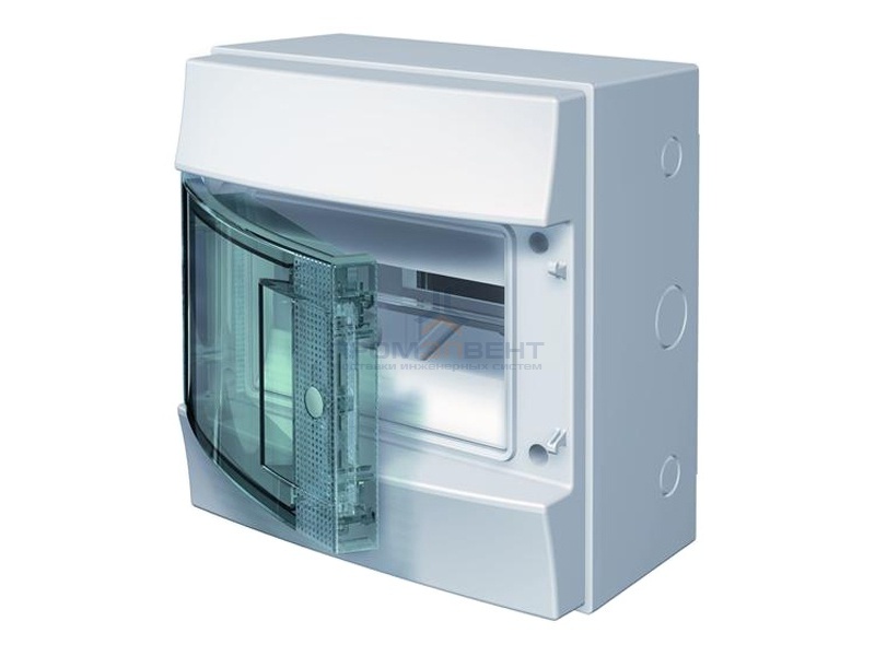 Влагозащищенный настенный бокс ABB Mistral65 8М прозрачная дверь без клеммного блока